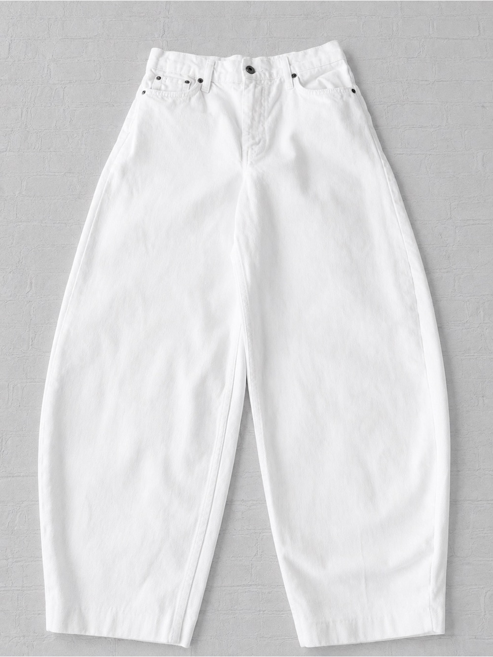 ✅ Zara High-Rise Wide Barrel Leg Jeans 100% cotton color White size 4 EUR 36